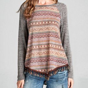 Melange Knit Top